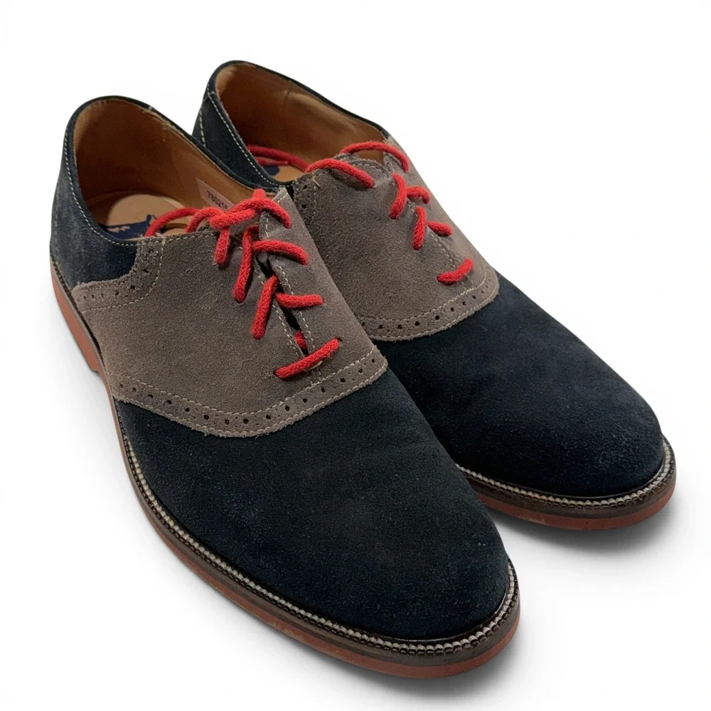 1901 Saddle Up Navy Grey Suede Oxford Shoes M23109 Mens 9.5 M